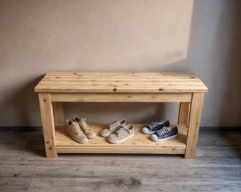 Plano de banco con zapatero: Estantes de almacenamiento, planos de carpintería (Descarga PDF)