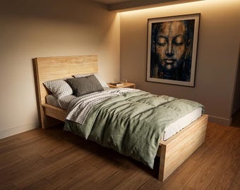 Twin Size Platform Bed Woodworking Plan – Modern DIY Kids Bedroom Furniture (PDF Download)