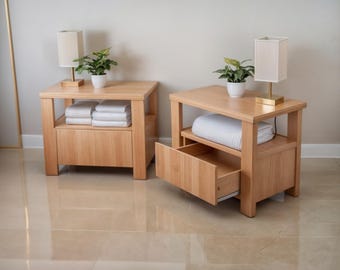 Nightstand Plan | DIY Solid Wood End Table, Woodworking Plans (PDF Download)