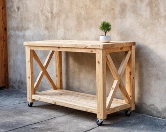 Rolling Outdoor Console Plan – Farmhouse Style Woodworking Plans(PDF Download)