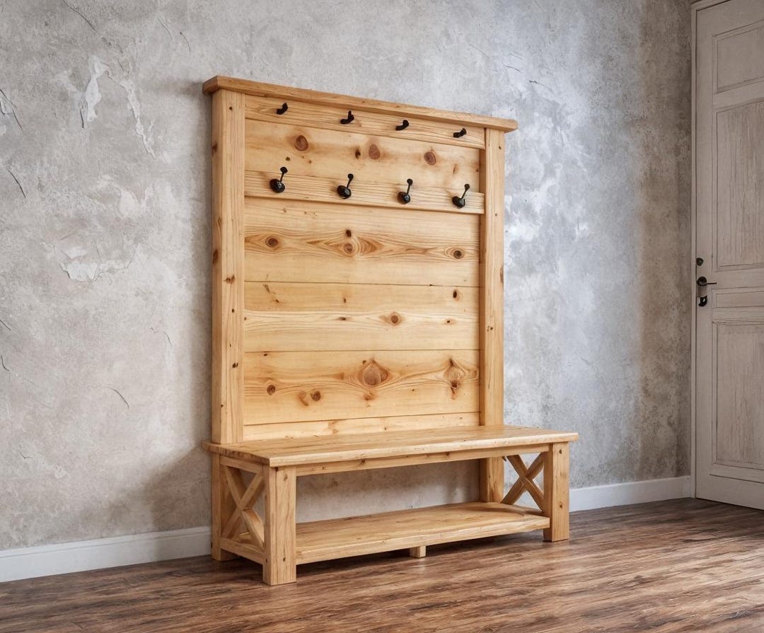 Mudroom Hall Tree Plans | Entryway Hall Tree, Woodworking Plans, DIY ...