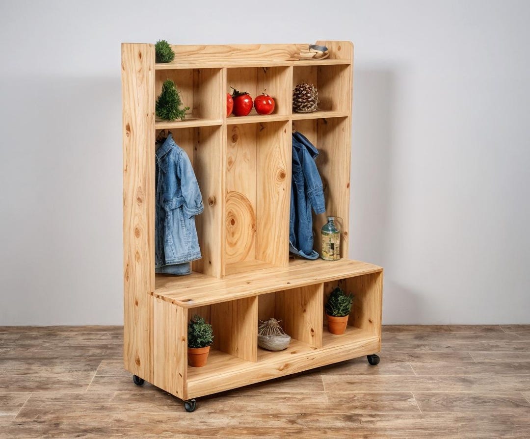 Kids Mudroom Hall Tree Build Plans | PDF Woodworking Plans | DIY ...