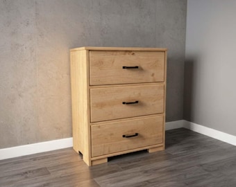 Planer för nattduksbord med 3 lådor | Bygg ett modernt lantligt sängbord i massivt trä (PDF-nedladdning)