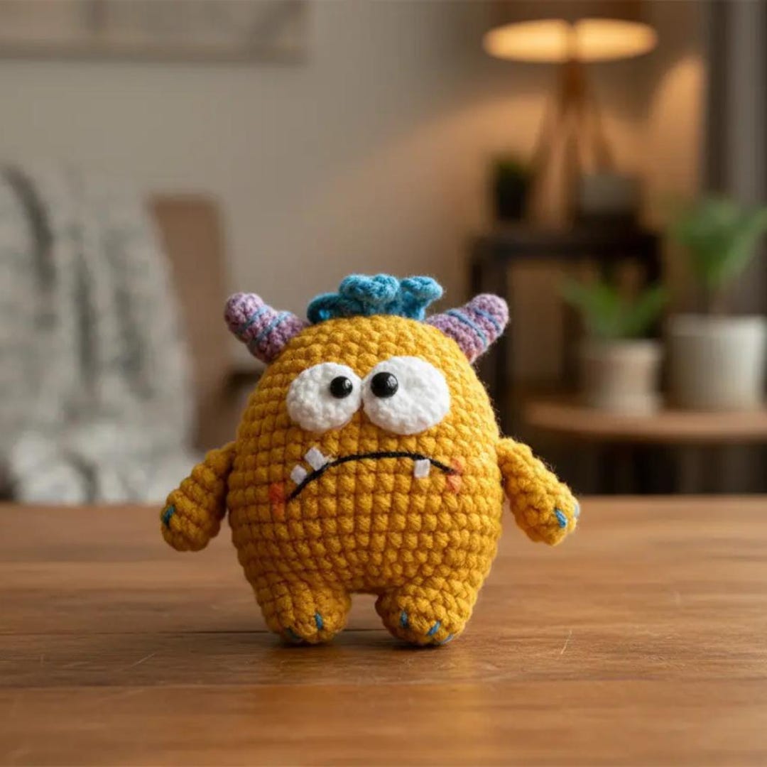 Mini Monster Crochet Pattern PDF | Grumpy Amigurumi Monster | Instant ...