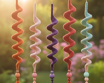Crochet Spiral Wind Spinner (PDF Pattern) Colorful Outdoor & Home Decor for Creative Souls