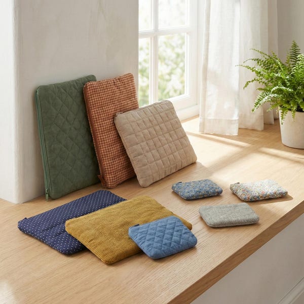 Quilted Zipper Pouch Sewing Pattern • Clean Corner Technique (PDF Pattern)