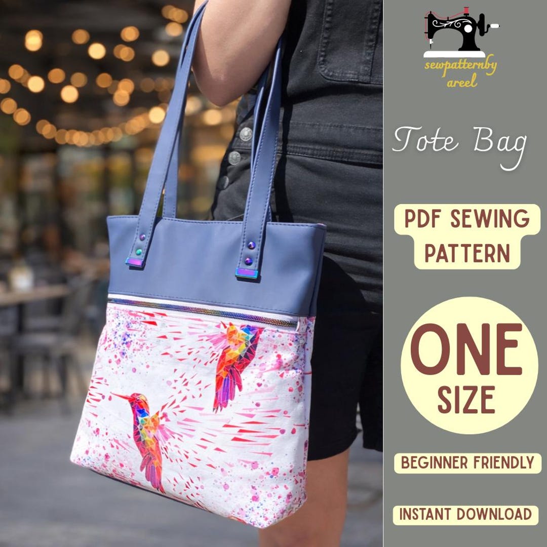 Tote Bag Sewing Pattern PDF | A4 A0 Printable (instant Download) - Etsy