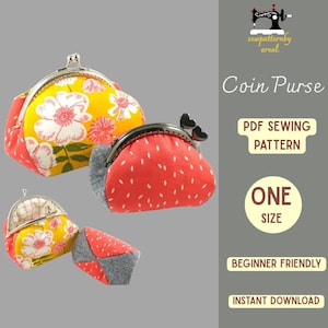 Modèle de porte-monnaie PDF | Petit patron de couture de pochette à glissière | Adapté aux débutants | Téléchargement instantané