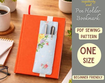 Notebook Pen Pouch Sewing Pattern PDF | Pencil Holder & Elastic Case (Instant Download)