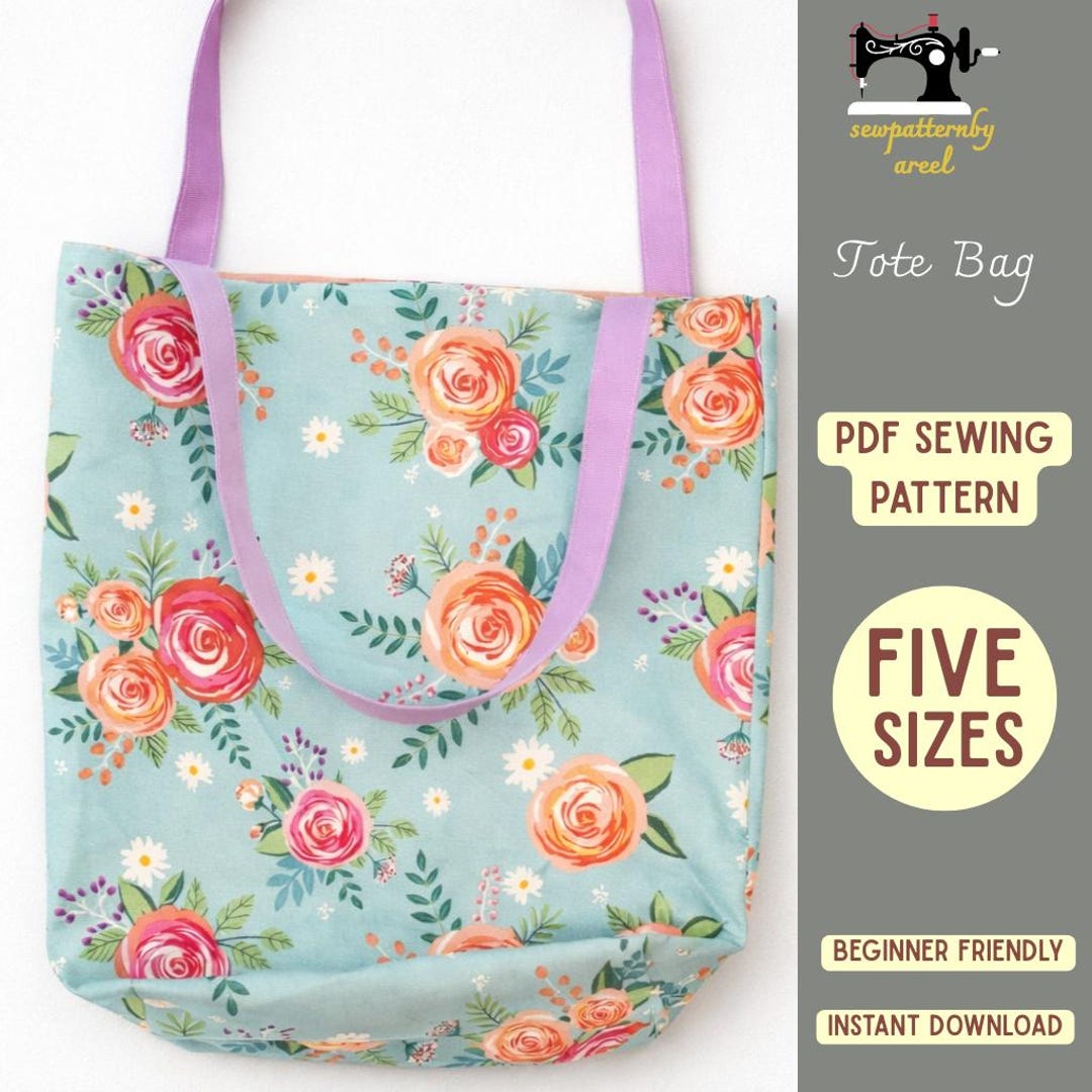 Tote Bag Sewing Pattern Pdf | 5 Sizes XS-XL (instant Download) - Etsy
