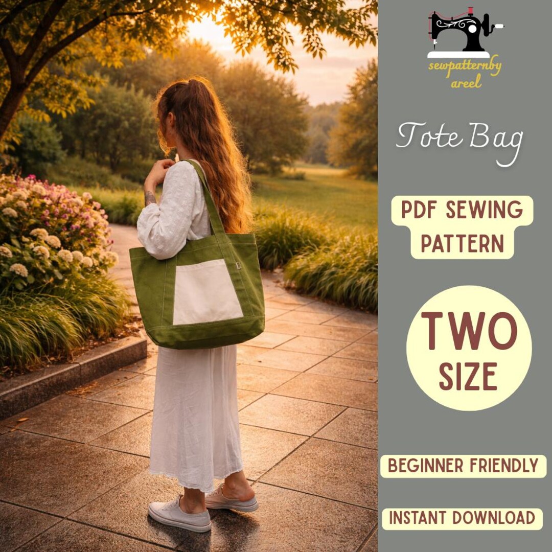 Tote Bag Pdf Sewing Pattern | Beginner Friendly, Two Sizes (instant ...