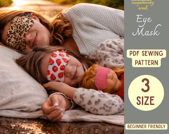 Sleep Eye Mask Sewing Pattern Pdf | 3 Sizes (Instant Download)