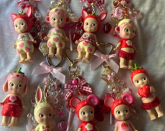 Authentic Sonny Angel Strawberry Love Series Keychains
