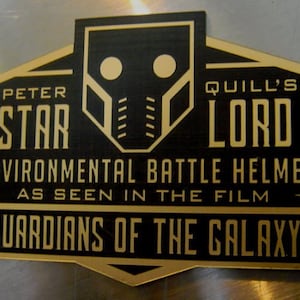 Custom STAR LORD HELMET Display Name Plate Guardians Galaxy