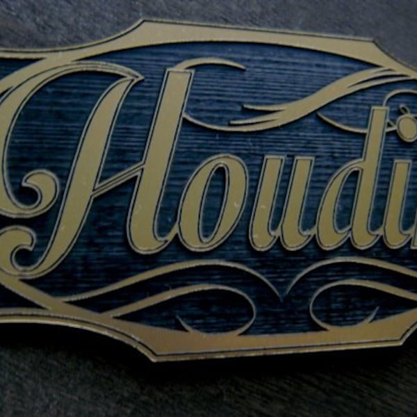 Custom HOUDINI Trunk Badge Plate Prop MAGIC Spook Show Spookshow