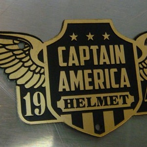 Captain America 1942 TFA HELMET Display Winged Placard Avengers