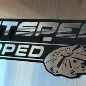 Custom LIGHTSPEED EQUIPPED Automobile Car Emblem Millennium Falcon