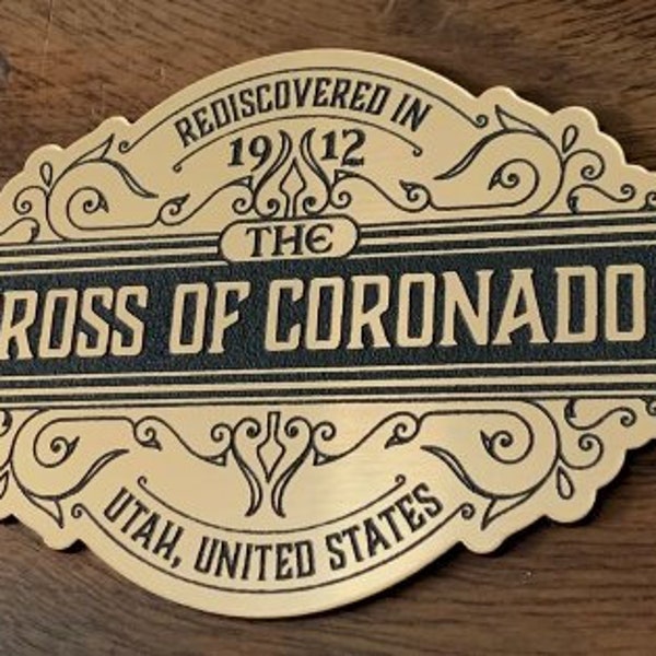 CUSTOM CROSS of CORONADO Display Placard Prop Indiana Jones Raiders Ark Last Crusade