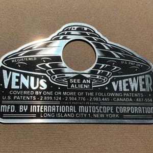 Custom Vintage Style VENUS VIEWER Door Peep Hole Cover Plate Space Age UFO