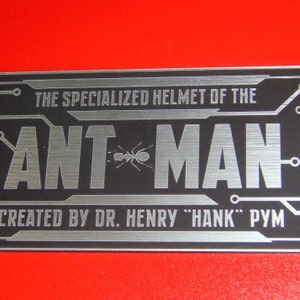 Custom ANT-MAN Helmet Display PLACARD Prop Avengers Pym Iron Man