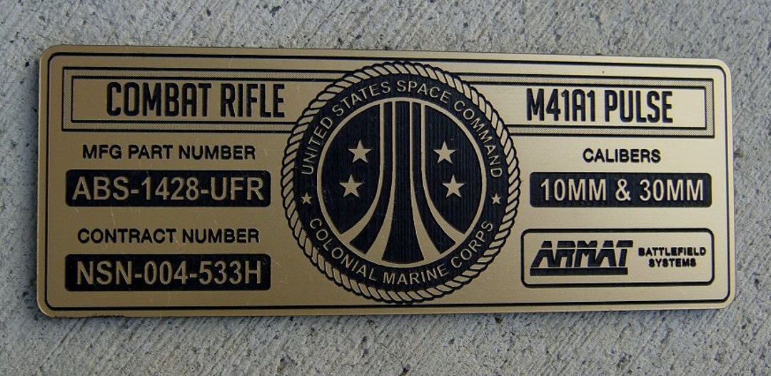 ALIENS M41A1 PULSE Rifle Specifications ID Plate Prop Armat - Etsy