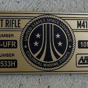 ALIENS M41A1 PULSE Rifle Specifications ID Plate Prop Armat