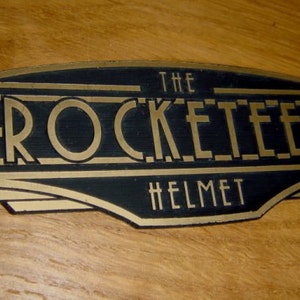 ROCKETEER HELMET Display Nameplate Placard image 1