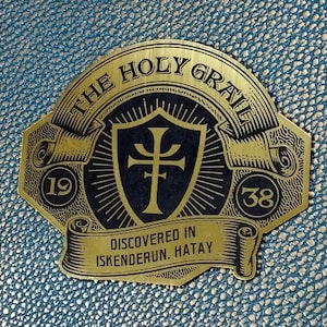 Custom HOLY GRAIL Display PLACARD Prop Indiana Jones Last Crusade Cruciform