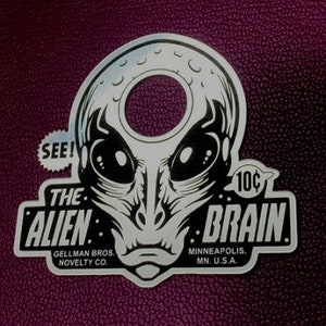 Custom Vintage Style THE ALIEN BRAIN Door Peep Hole Cover Plate