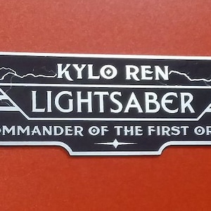 Custom KYLO REN LIGHTSABER Display Plate Plaque Star Wars Jedi