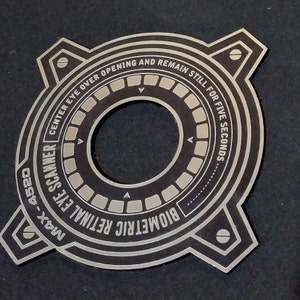 Custom Retina Eye Scan Peephole Plate PROP Peep Hole Sci-fi IRON MAN Scanner