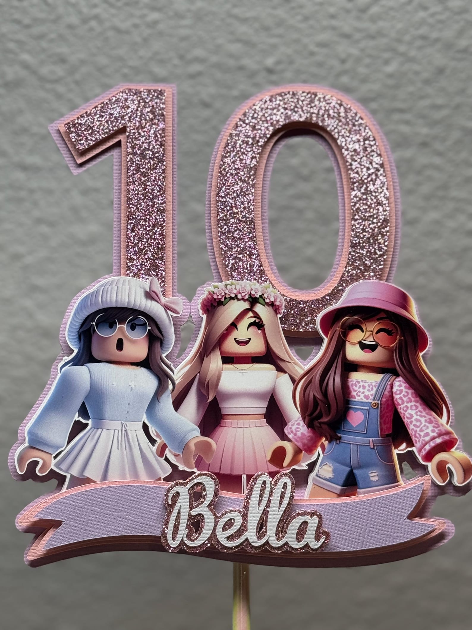 Girl Roblox Cake Topper 3D Layers Pink Sparkle Cake Topper Roblox girl-roblox-cake-topper-3d-layers-pink-sparkle-cake-topper-roblox