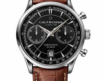 1950s Vintage Flyback Style Classic Mens Dress Watch. Quartz, 43mm. Ready to Wear.