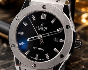 42mm Classic Sport Fusion Automatic Watch,Black on Black Rubber Strap, Sapphire Crystal, Fast USA Shipping