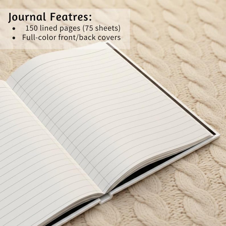 Custom Notebook With Name, Personalized Linen Journal, Minimal ...