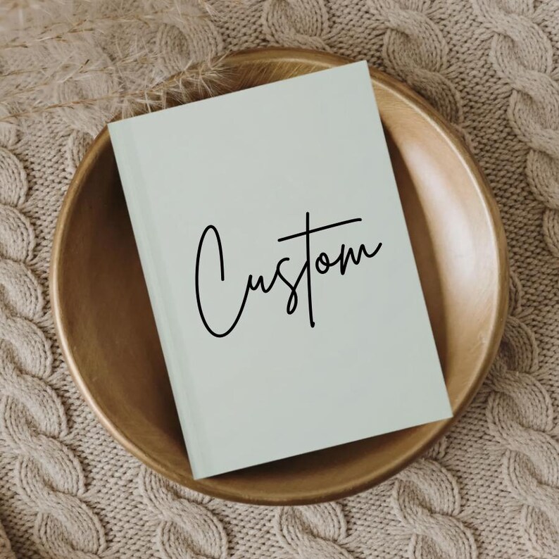 Customisable Notebook Custom Notebook With Name, Personalized Linen Journal, Minimal ...