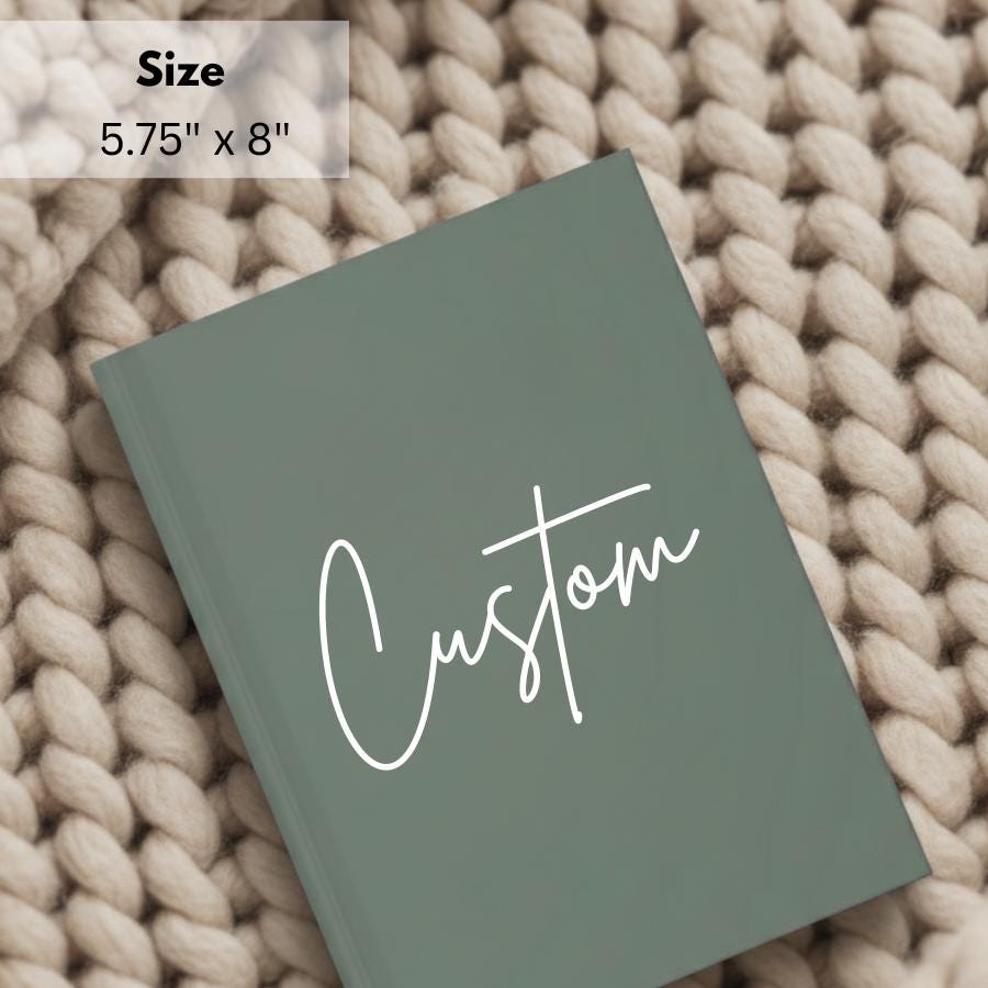 Estethic Notebook Label Custom Notebook With Name, Personalized Linen Journal, Minimal ...