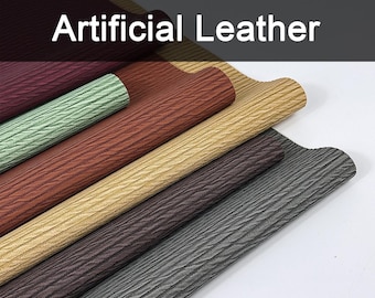 Vintagerandigt konstläderark, texturerat lädertyg för gör-det-själv-väskor och plånböcker, material i retrotvättad stil, 1,0 mm