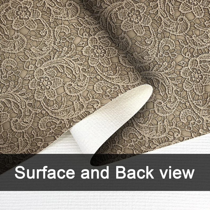Embossed Lace Faux Leather Sheet, 3D Floral Leatherette With Felt ...