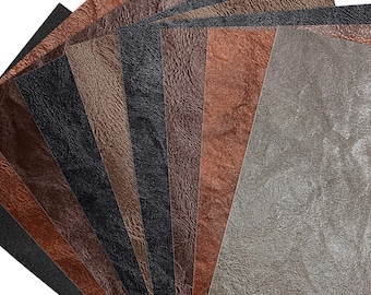 Textured Faux Leather Sheet, Leatherette Fabric 1.2mm Thick, 2 Sizes for DIY Crafts, Earrings, Bags, Wallets, Journal Covers