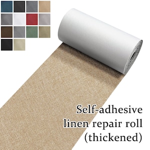 Rollo de cinta adhesiva gruesa para reparación de tela de lino, parche de tela autoadhesivo para sofá, silla, bolso, encuadernación de libros, 3 x 60 pulgadas