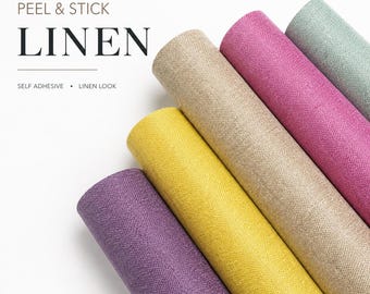 Linnetyg med självhäftande folie, självhäftande linneliknande material för bokomslag, journalomslag, skåp, gör-det-själv-pyssel, 43x133 cm