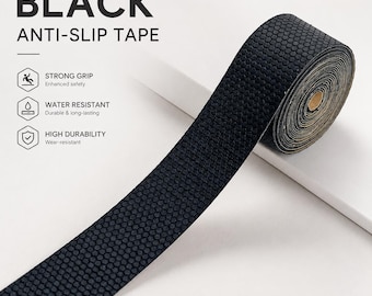 Black Anti Slip Tape Roll, Self Adhesive Non Slip Grip Tape for Stairs Floor Ladder Bathroom Skateboard Safety Tape 0.98in x 98.4in