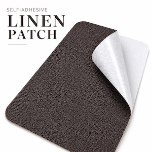 Parche de lino adhesivo, peel and stick hoja reparacion tela, sofa cubierta libro DIY, 8x11in