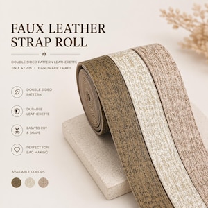 Kunstleder Riemen Rolle fuer Taschen naehen, doppelseitige leatherette mit Muster, 1in x 47.2in, Handtaschenriemen
