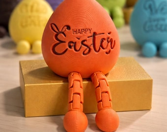 Articulated Easter Eggs STL ZIP Happy Easter Flexi Egg Set 3D Printable Movable Egg Toys Digital Download