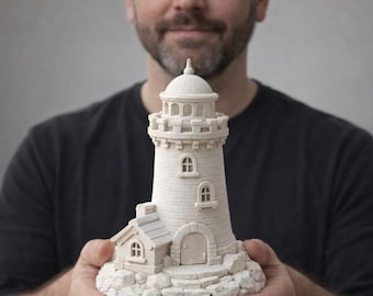 3D Printing Lighthouse STL File: Coastal Nautical Decor Model