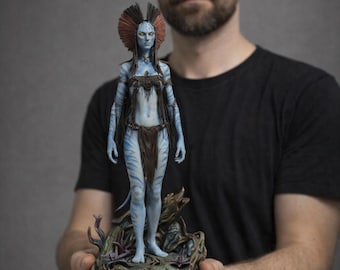 Sci-Fi Alien Warrior Statue STL File, 3D Printable Model