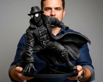 Noir Web Slinger 1930s Pulp Mystery STL File Vintage Comic Style Detective Hero Printable Statue for Collectors Display Decor
