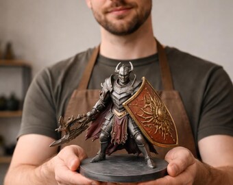 Paladin Knight Miniature STL, Dragon Slayer Armor for DnD Tabletop RPG